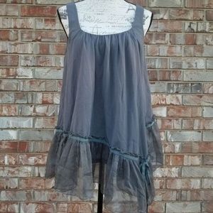 Cecico Gray Asymmetrical Hem Blouse